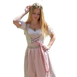 Dirndl Set Trachtenkleid 502GT Grau Rosa geblümt 34