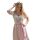 Dirndl Set Trachtenkleid 502GT Grau Rosa geblümt 34