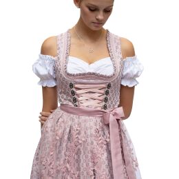 Dirndl Set 2tlg.Trachtenkleid Altrosa geblümt 544GT 44