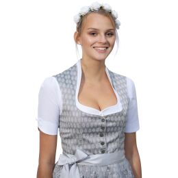 Dirndl Set ELITA 2tlg. Trachtenkleid Grau Lila geblümt 542GT 38