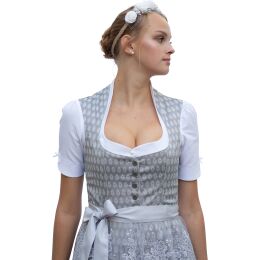 Dirndl Set ELITA 2tlg. Trachtenkleid Grau Lila geblümt 542GT 38