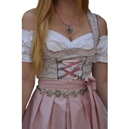 Dirndl Set Trachtenkleid 502GT Grau Rosa geblümt 44